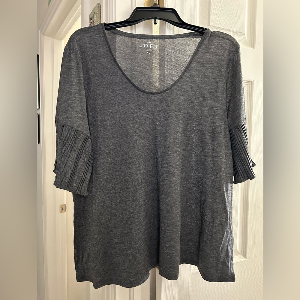 Loft Pleated sleeve top